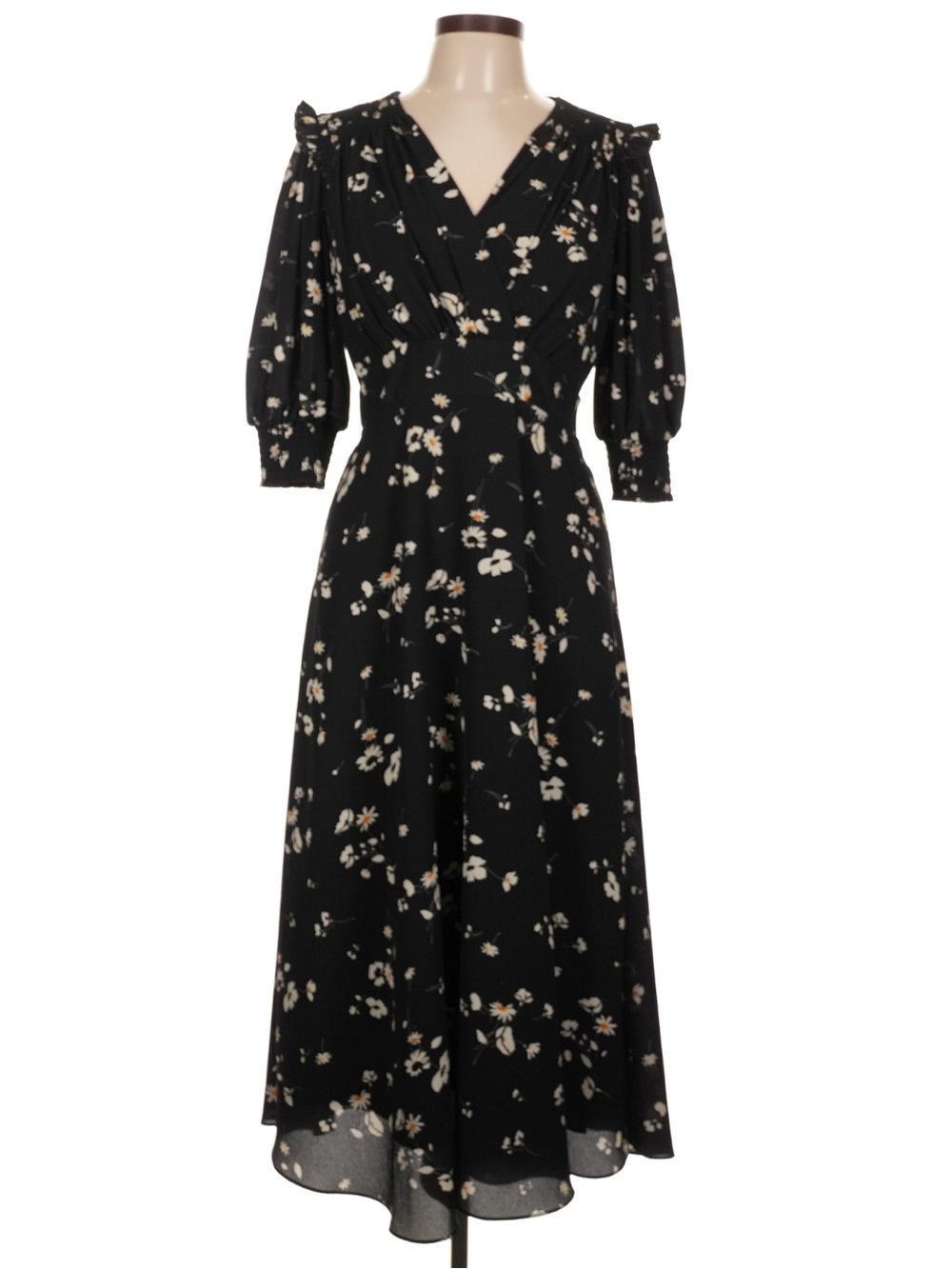 Teri Jon by Rickie FreemanBlack Floral Midi Dress - 14